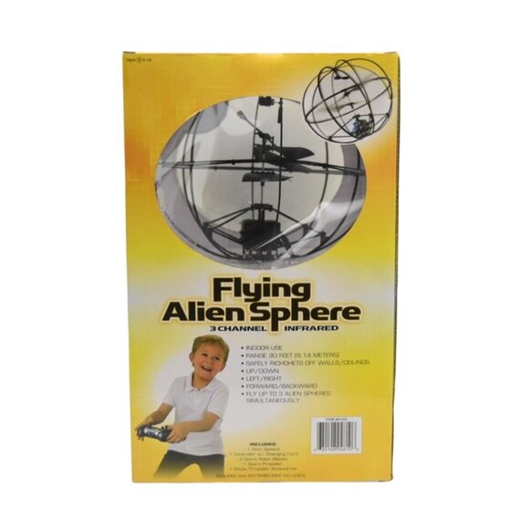 Flying Alien Sphere RC Remote Control Toy Drone 3 Channel Infrared Indoor Use - Picture 5 of 7